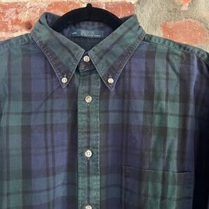 VTG B.D. Baggies MADE IN USA Men's Tartan Plaid Oxford Shirt L 25x28